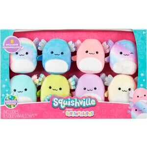 Jazwares Squishmallows Squishville - Axolotl Squad 8-Pack - 2" Plush RARE